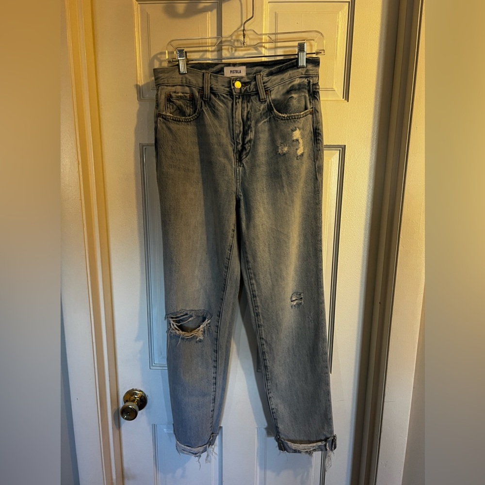 Pistola Presley High Rise Relaxed Roller Jeans in color By My Side 26 - Picture 4 of 11